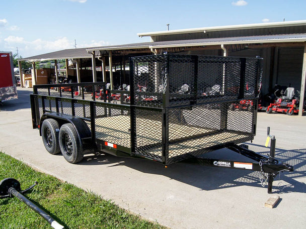 6.4x14 Dovetail Utility Trailer Stacked Baskets (2) 3500lb Axles