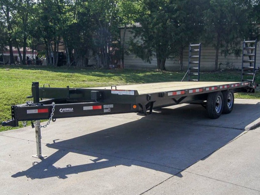 8.5x20 Deckover I - Beam Trailer (2) 5,200lb Axles Stand - Up Ramps 10k GVWR - SLE Equipment - 3