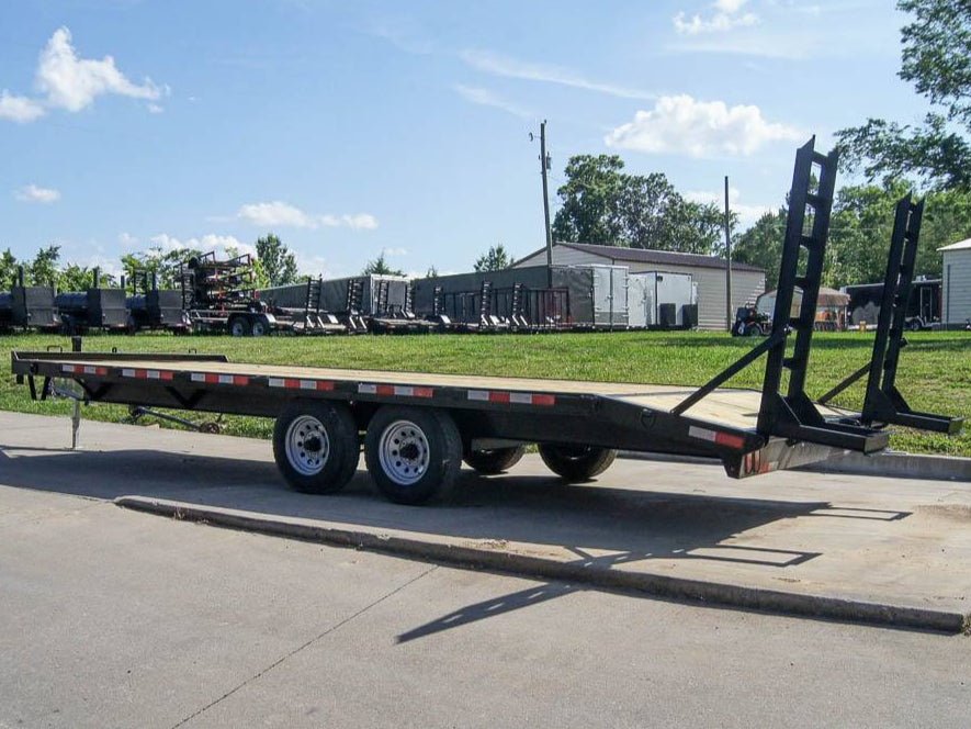 8.5x20 Deckover I - Beam Trailer (2) 5,200lb Axles Stand - Up Ramps 10k GVWR - SLE Equipment - 5