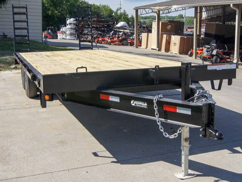 8.5x20 Deckover I - Beam Trailer (2) 5,200lb Axles Stand - Up Ramps 10k GVWR - SLE Equipment - 9