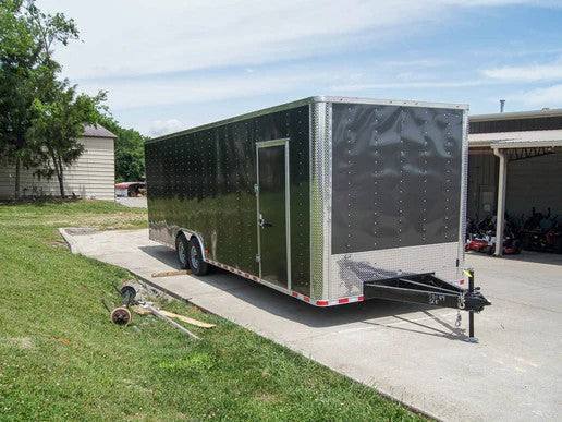 8.5x28 Charcoal Custom Enclosed Trailer (2) 7K Axles Storage - SLE Equipment - 1