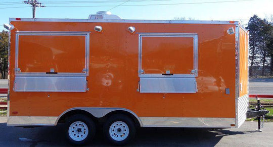 Concession Trailer 8.5'x16' Orange - Catering Vending Food BBQ - SLE Equipment - 9