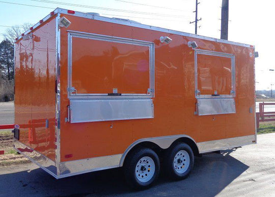 Concession Trailer 8.5'x16' Orange - Catering Vending Food BBQ - SLE Equipment - 37