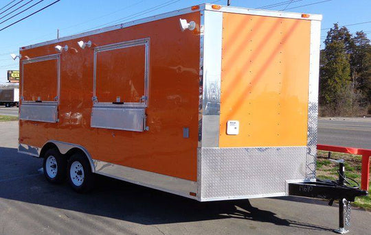 Concession Trailer 8.5'x16' Orange - Catering Vending Food BBQ - SLE Equipment - 41