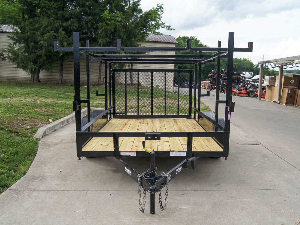 7x12 Straight Deck Utility Trailer (2) 3500lb Axle w/ 4ft Ladder Racks