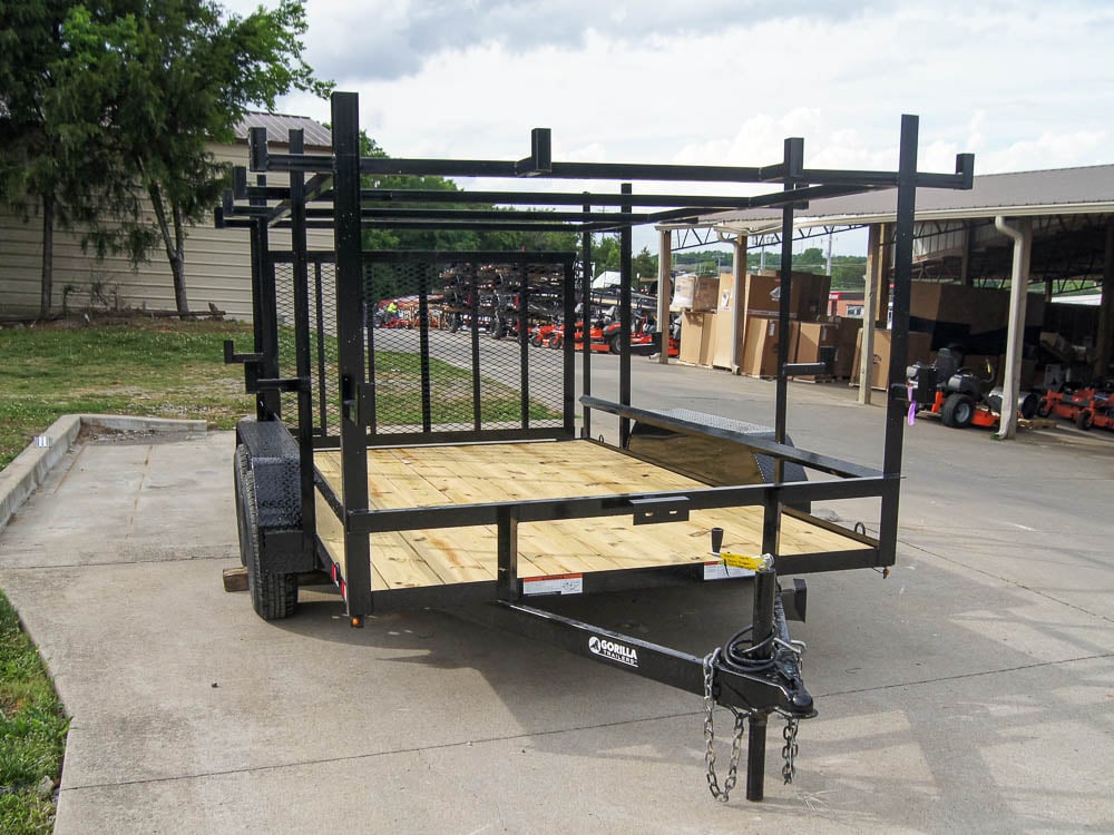 7x12 Straight Deck Utility Trailer (2) 3500lb Axle w/ 4ft Ladder Racks