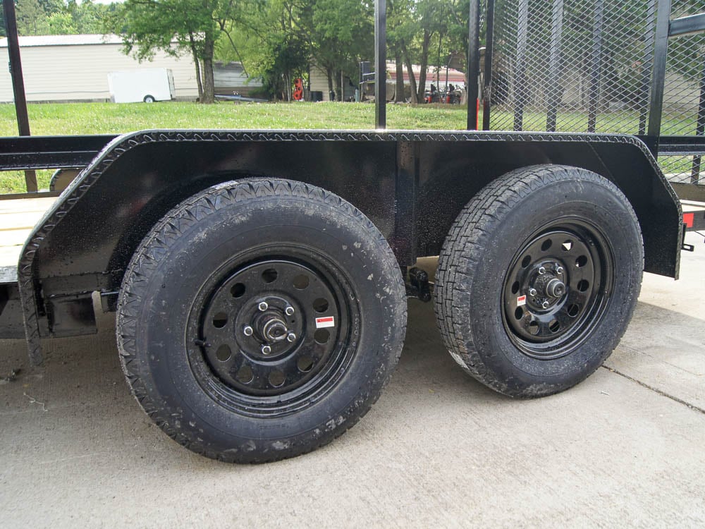 7x12 Straight Deck Utility Trailer (2) 3500lb Axle w/ 4ft Ladder Racks