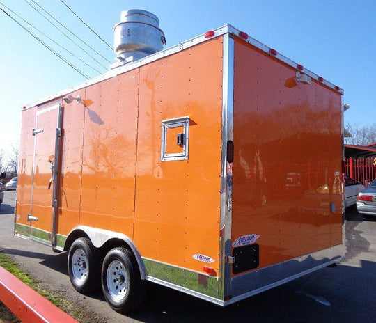 Concession Trailer 8.5'x16' Orange - Catering Vending Food BBQ - SLE Equipment - 65