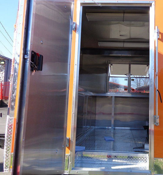 Concession Trailer 8.5'x16' Orange - Catering Vending Food BBQ - SLE Equipment - 30
