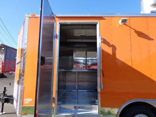 Concession Trailer 8.5'x16' Orange - Catering Vending Food BBQ - SLE Equipment - 64