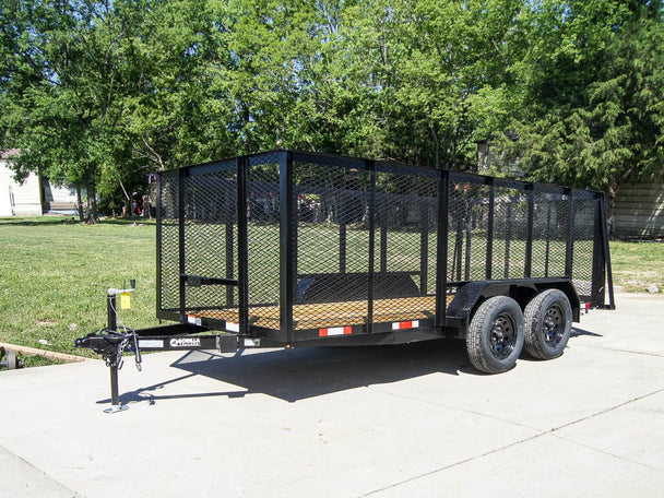 6.4x14-4ft Mesh Straight Deck Utility Trailer (2) 3500lb Axles