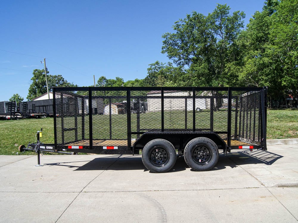 6.4x14-4ft Mesh Straight Deck Utility Trailer (2) 3500lb Axles