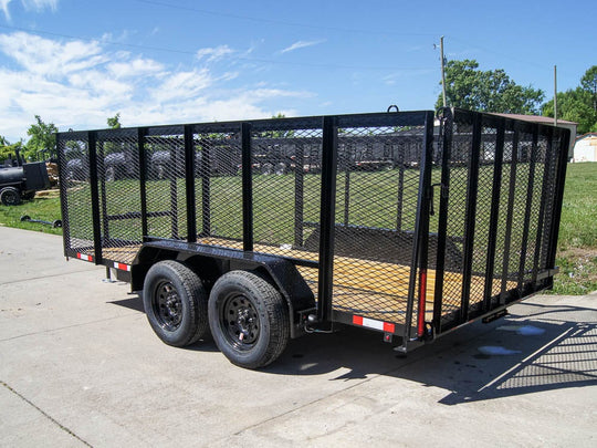 6.4x14-4ft Mesh Straight Deck Utility Trailer (2) 3500lb Axles