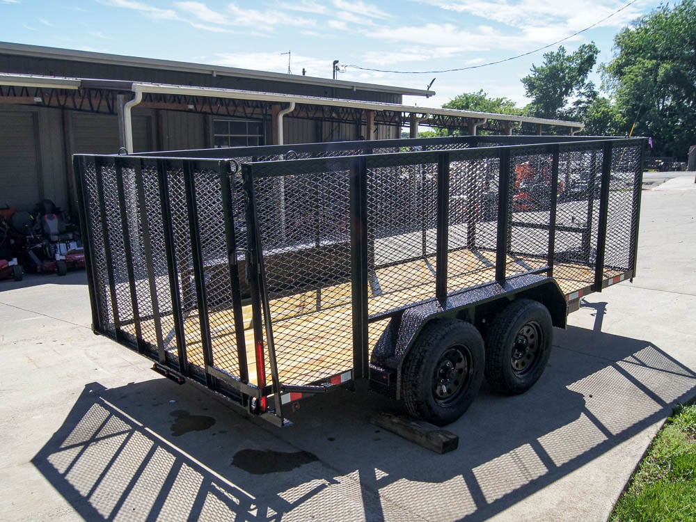 6.4x14-4ft Mesh Straight Deck Utility Trailer (2) 3500lb Axles