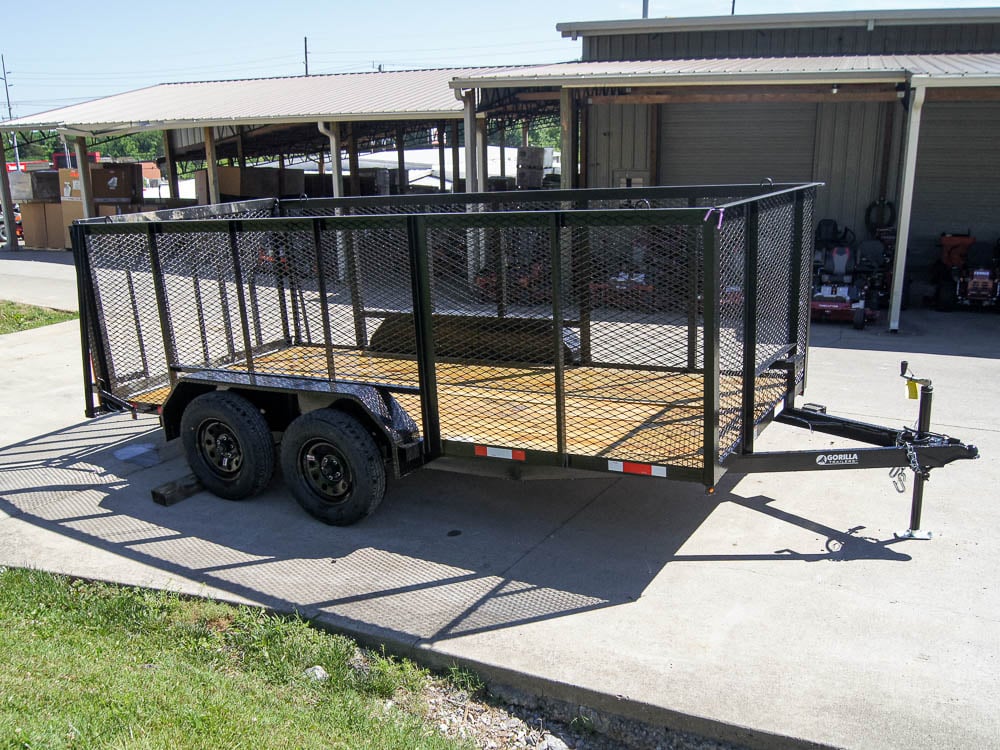 6.4x14-4ft Mesh Straight Deck Utility Trailer (2) 3500lb Axles