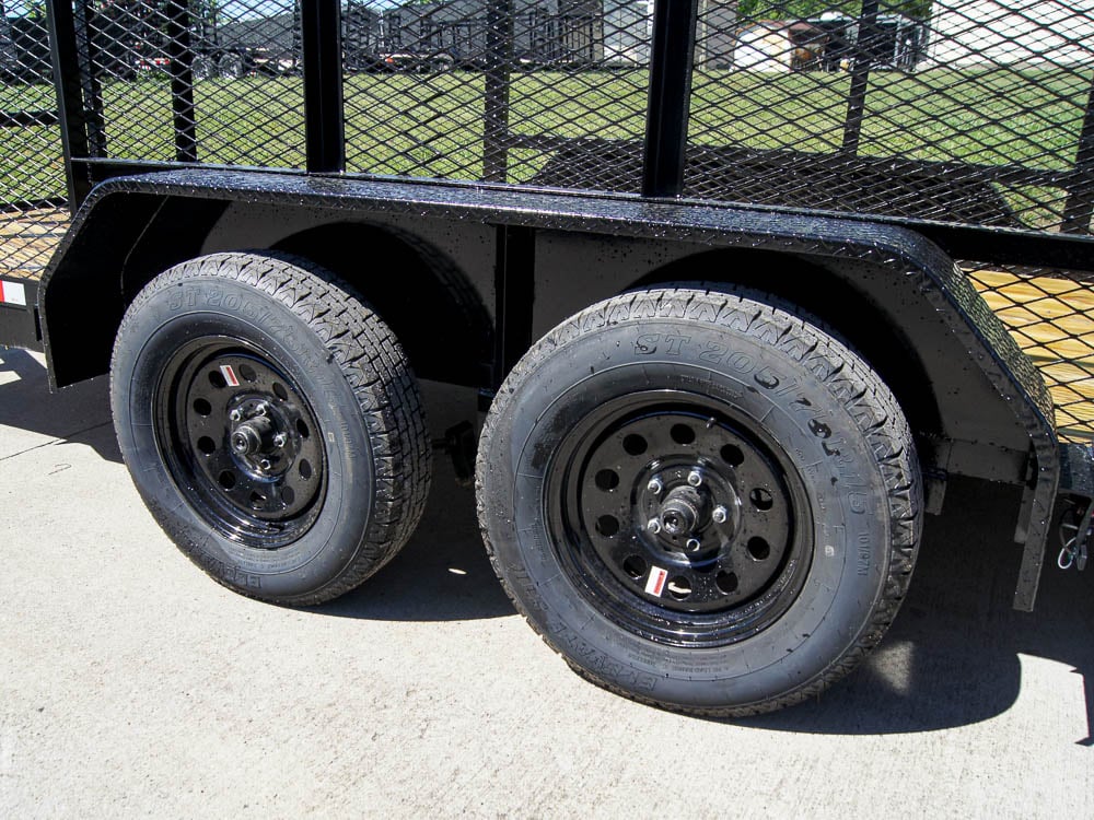 6.4x14-4ft Mesh Straight Deck Utility Trailer (2) 3500lb Axles