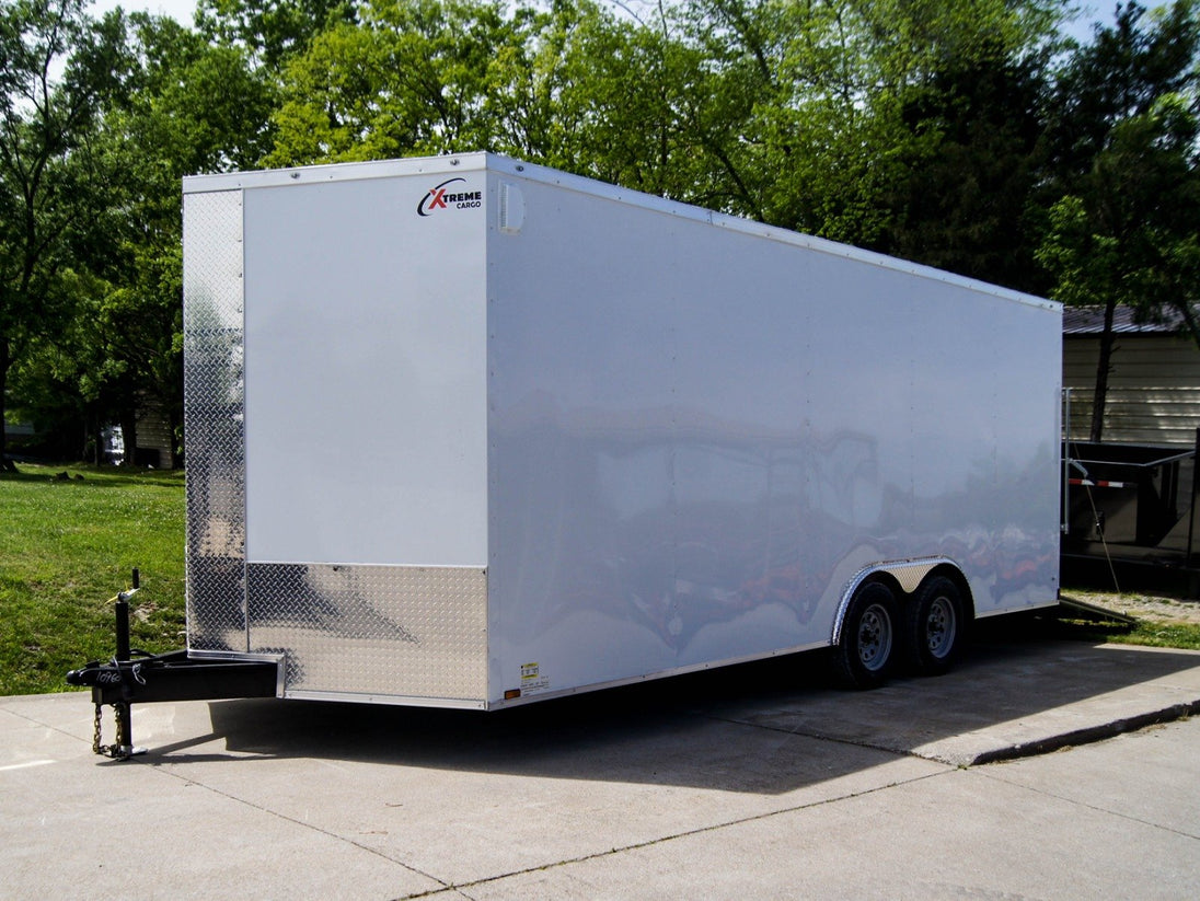 Enclosed Trailer 8.5' x 20' White 3500lb Axles - Cargo Hauler