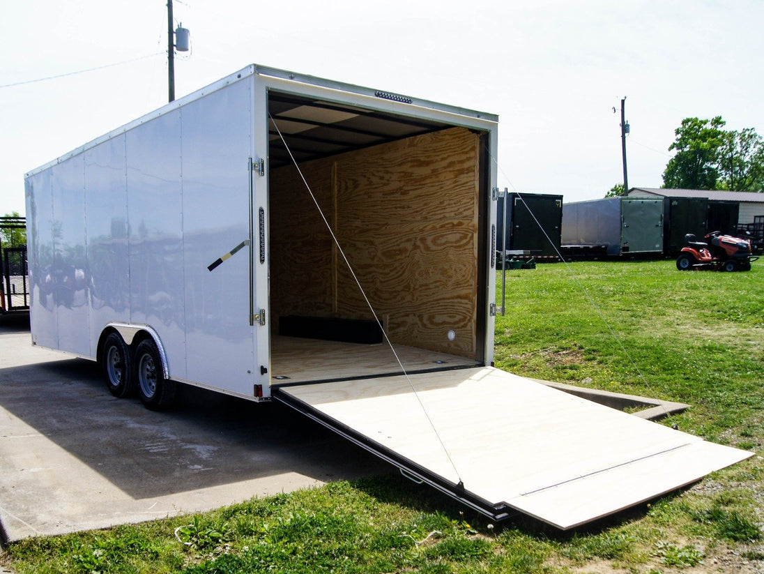 Enclosed Trailer 8.5' x 20' White 3500lb Axles - Cargo Hauler