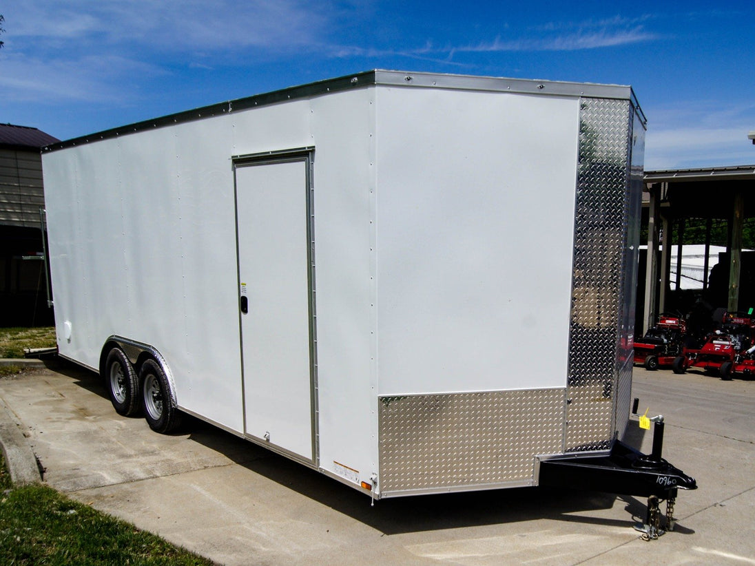 Enclosed Trailer 8.5' x 20' White 3500lb Axles - Cargo Hauler