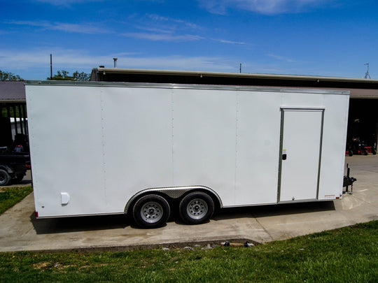 Enclosed Trailer 8.5' x 20' White 3500lb Axles - Cargo Hauler