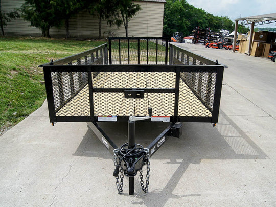 �6.4x18 Dovetail Utility Trailer with 2ft Mesh Sides (2) 3500lb Axles