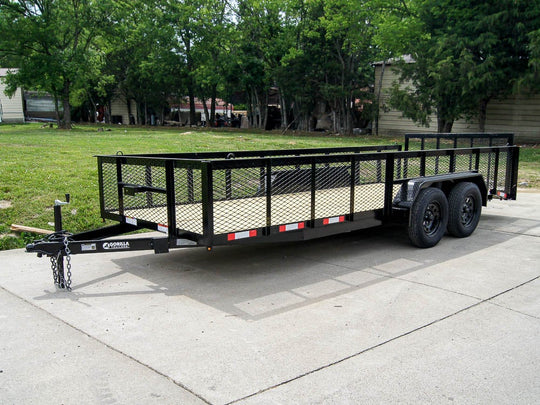 �6.4x18 Dovetail Utility Trailer with 2ft Mesh Sides (2) 3500lb Axles