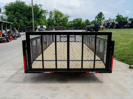 �6.4x18 Dovetail Utility Trailer with 2ft Mesh Sides (2) 3500lb Axles