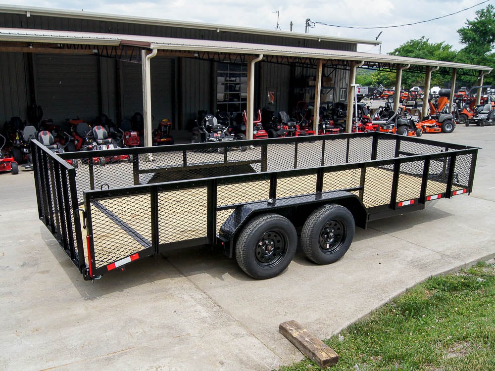 �6.4x18 Dovetail Utility Trailer with 2ft Mesh Sides (2) 3500lb Axles