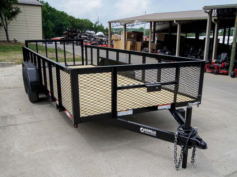 �6.4x18 Dovetail Utility Trailer with 2ft Mesh Sides (2) 3500lb Axles