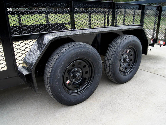 �6.4x18 Dovetail Utility Trailer with 2ft Mesh Sides (2) 3500lb Axles