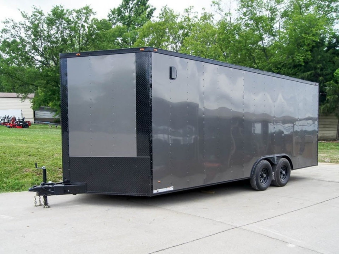 8.5x20 Charcoal Enclosed Trailer with Blackout Package (2) 5200lb Axles Storage - SLE Equipment - 1
