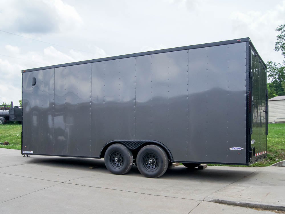 8.5x20 Charcoal Enclosed Trailer with Blackout Package (2) 5200lb Axles