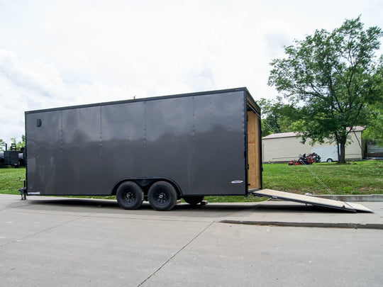 8.5x20 Charcoal Enclosed Trailer with Blackout Package (2) 5200lb Axles