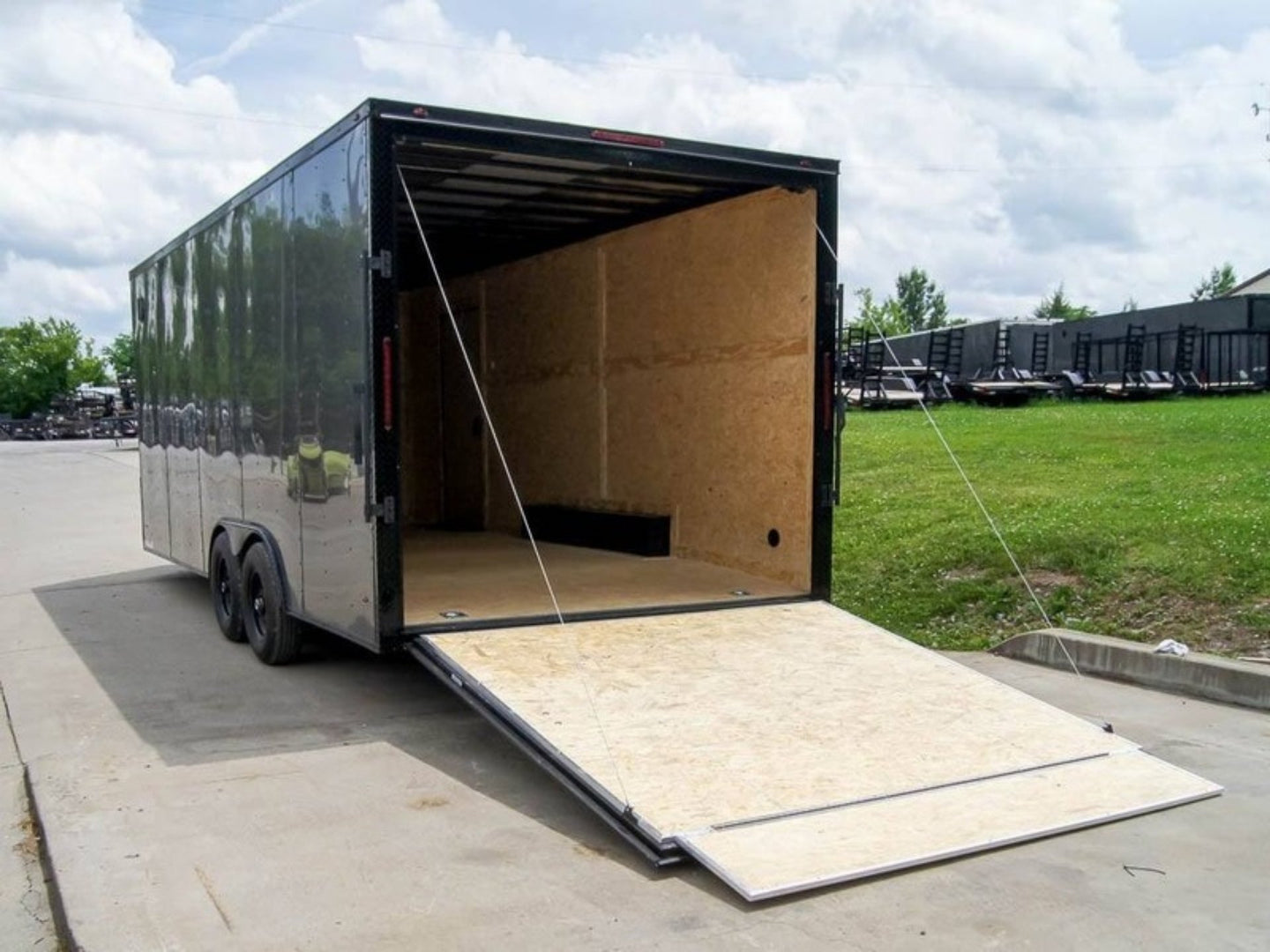 8.5x20 Charcoal Enclosed Trailer with Blackout Package (2) 5200lb Axles Storage - SLE Equipment - 9