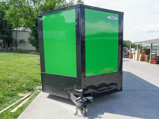 8.5x24 Lime Green Enclosed Trailer with Blackout Package (2) 5200lb Axles