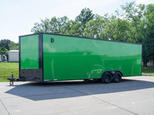 8.5x24 Lime Green Enclosed Trailer with Blackout Package (2) 5200lb Axles Storage - SLE Equipment - 1