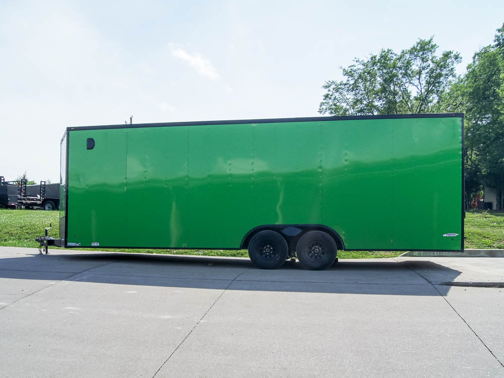 8.5x24 Lime Green Enclosed Trailer with Blackout Package (2) 5200lb Axles