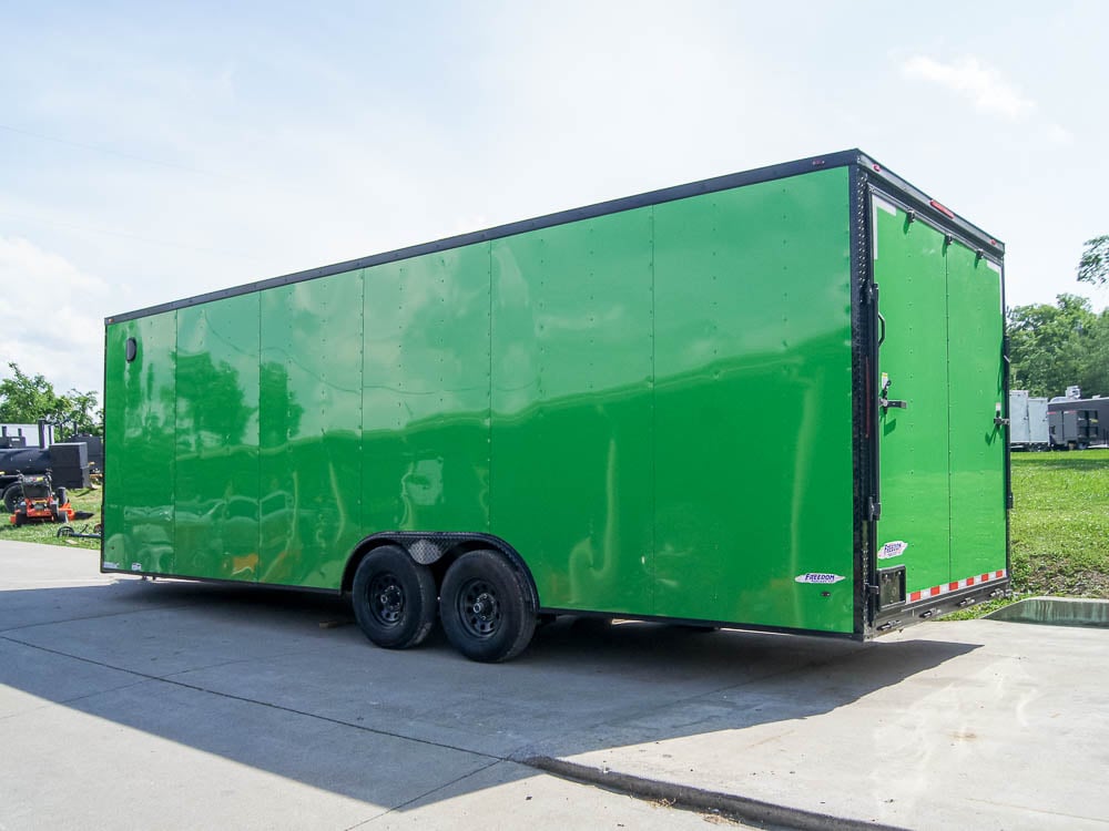 8.5x24 Lime Green Enclosed Trailer with Blackout Package (2) 5200lb Axles