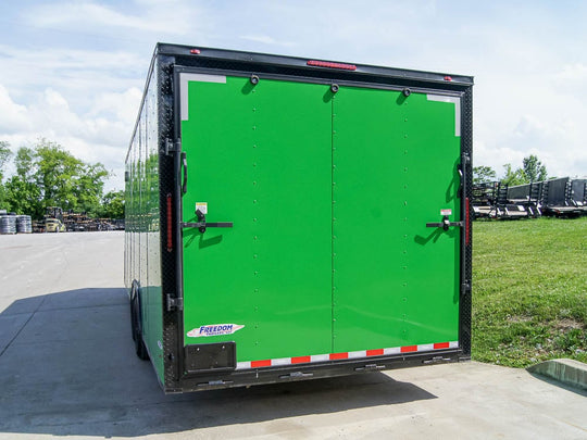 8.5x24 Lime Green Enclosed Trailer with Blackout Package (2) 5200lb Axles