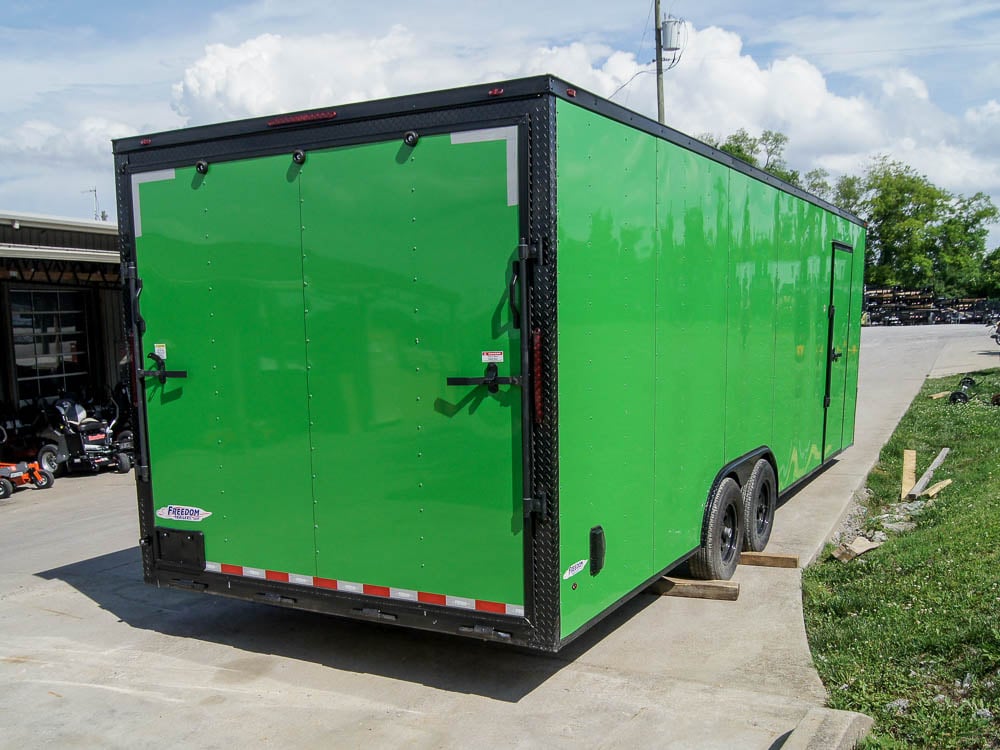 8.5x24 Lime Green Enclosed Trailer with Blackout Package (2) 5200lb Axles