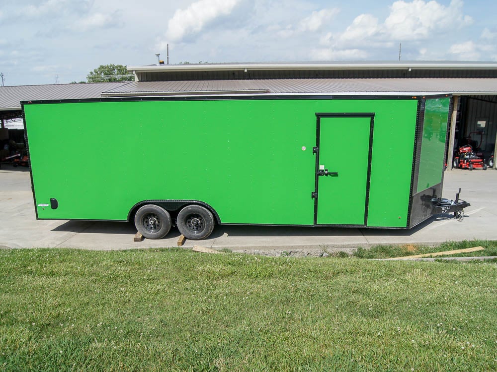 8.5x24 Lime Green Enclosed Trailer with Blackout Package (2) 5200lb Axles