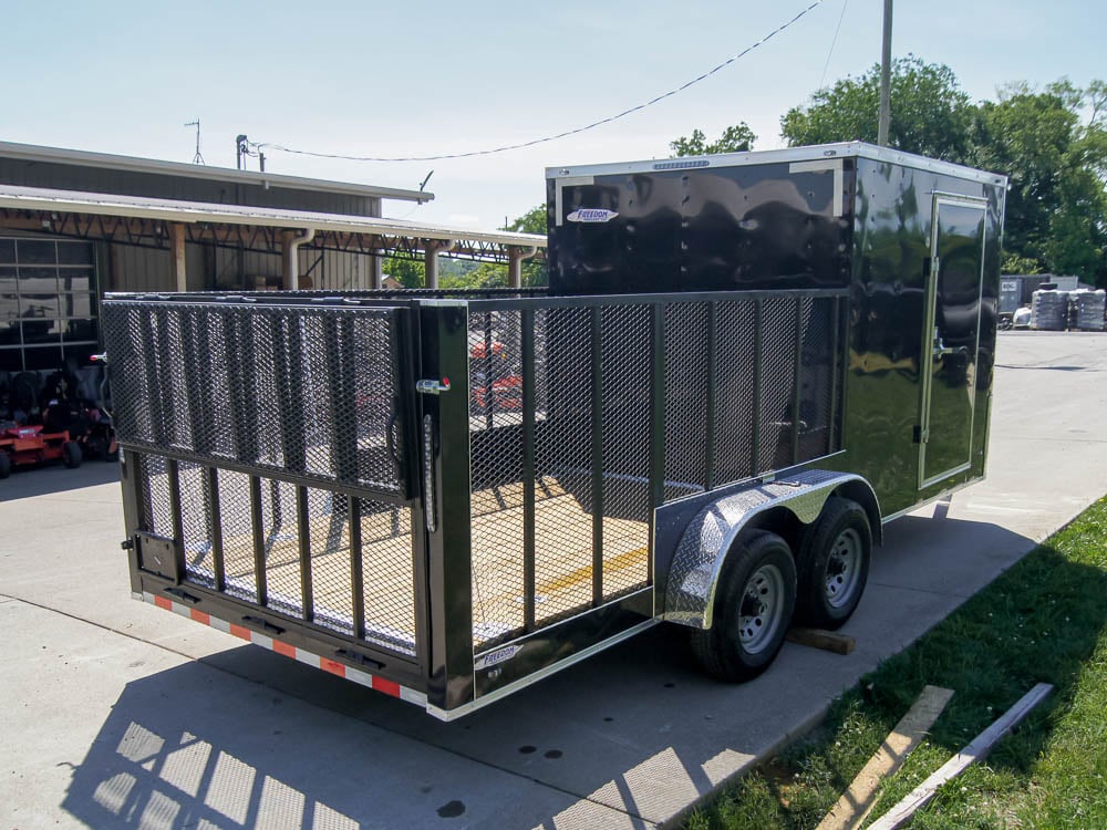 7x18 Hybrid Flat-Nose Enclosed Trailer with 4ft Mesh Deck