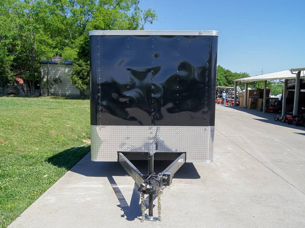 7x18 Hybrid Flat - Nose Enclosed Trailer with 4ft Mesh Deck Storage - SLE Equipment - 2