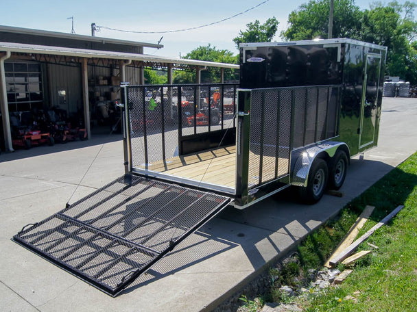 7x18 Hybrid Flat-Nose Enclosed Trailer with 4ft Mesh Deck