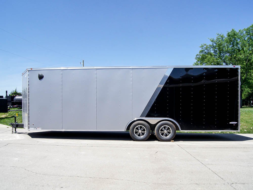 8.5x24 Two Tone-Black/Silver Enclosed Trailer (2) 5200lb Axle