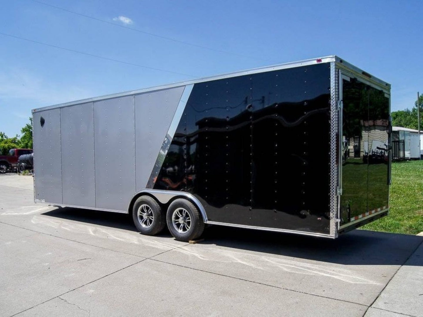 8.5x24 Two Tone-Black/Silver Enclosed Trailer (2) 5200lb Axle