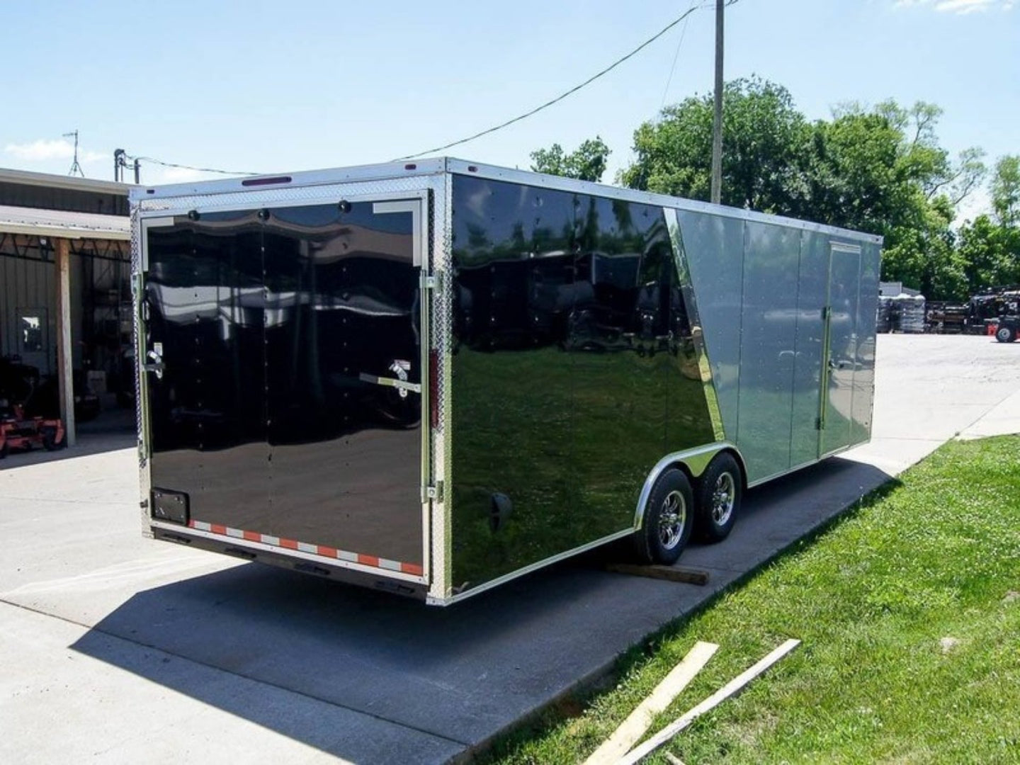 8.5x24 Two Tone-Black/Silver Enclosed Trailer (2) 5200lb Axle