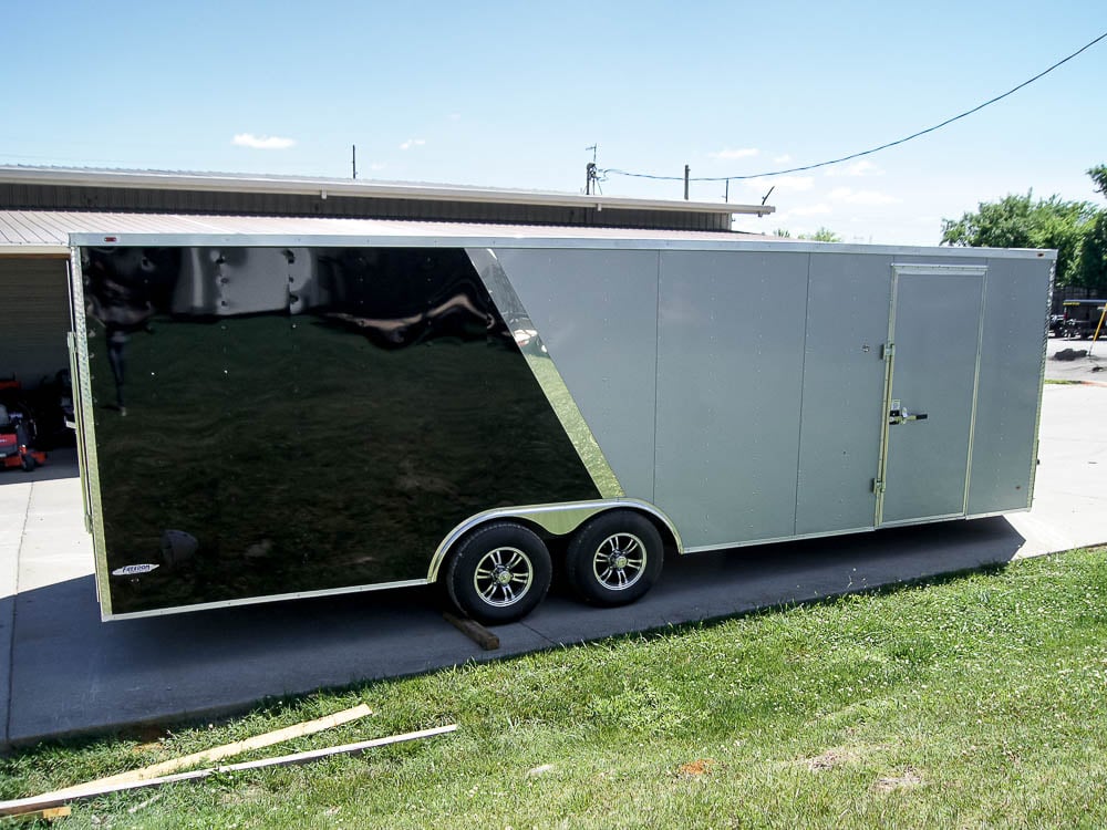 8.5x24 Two Tone-Black/Silver Enclosed Trailer (2) 5200lb Axle