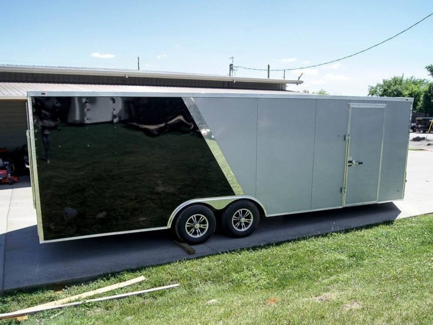 8.5x24 Two Tone-Black/Silver Enclosed Trailer (2) 5200lb Axle