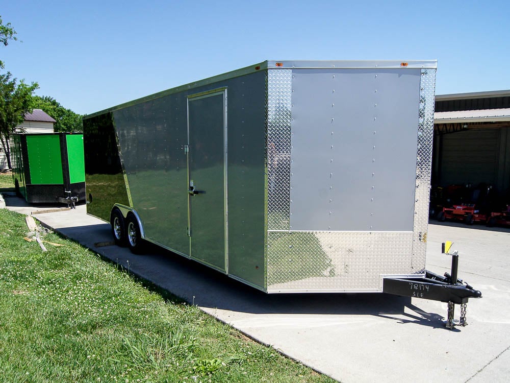 8.5x24 Two Tone-Black/Silver Enclosed Trailer (2) 5200lb Axle